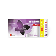 Hartie igienica alba Papelino Finesse 3 straturi 8 role/set